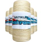 Mbb E-Ticaret 5 Adet Polyester Makrome Ipi 270 Krem 100 Gr