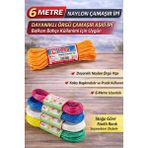 Mbb E-Ticaret 6 Metre Naylon Çamaşır Ipi Dayanıklı Örgü Çamaşır Askı Ipi Balkon Bahçe Çamaşır Ipi 1 Adet