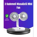 Mbb E-Ticaret 720° Döner Çift Taraflı Masaüstü Vantilatör – USB Şarjlı Sessiz Fan
