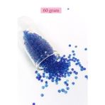 Mbb E-Ticaret Dökme Cam Kum Boncuk (8/0) 3 mm - 60 Gram - Şeffaf Koyu Mavi - BNC202