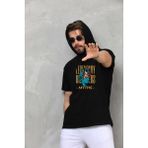 Mbb E-Ticaret Erkek Kapüşonlu Kolsuz Oversize Baskılı Tişört - Siyah - 2XL
