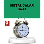 Mbb E-Ticaret Gümüş Renkli Sessiz Işıklı Dekoratif Masa Üstü Çalar Saat Alarmlı