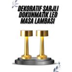 Mbb E-Ticaret Kablosuz Renkli Masa ve Gece Lambası Altın Rengi Dokunmatik Led Lamba