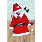 Mbb E-Ticaret Kız Çocuk Noel Anne Yılbaşı Kostümü Etekli Şapkalı Elbise Yılbaşı Noel Baba Kostümü