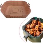 Mbb E-Ticaret Mbb Eticaret Renkli Isıya Dayanıklı Yıkanılabilir Silikon Fırın ve Airfryer Kare Model Pişirme Matı 20 cm Vizon