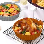 Mbb E-Ticaret Mbb Eticaret Renkli Isıya Dayanıklı Yıkanılabilir Silikon Fırın ve Airfryer Yuvarlak Model Pişirme Matı Vizon