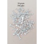 Mbb E-Ticaret Oya Abiye Bileklik Kolye Pleksi Metalik Plastik Pul Gümüş Renk 24 Gram 150 Adet - Bnc589