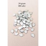 Mbb E-Ticaret Oya Abiye Bileklik Kolye Pleksi Metalik Plastik Pul Gümüş Renk 24 Gram 180 Adet - Bnc564
