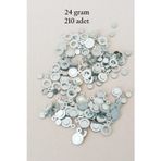 Mbb E-Ticaret Oya Abiye Bileklik Kolye Pleksi Metalik Plastik Pul Gümüş Renk 24 Gram 210 Adet - Bnc570
