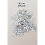 Mbb E-Ticaret Oya Abiye Bileklik Kolye Pleksi Metalik Plastik Pul Gümüş Renk 24 Gram 210 Adet - Bnc573