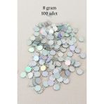 Mbb E-Ticaret Oya Abiye Bileklik Kolye Pleksi Metalik Plastik Pul Gümüş Renk 8 Gram 100 Adet - Bnc518