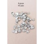 Mbb E-Ticaret Oya Abiye Bileklik Kolye Pleksi Metalik Plastik Pul Gümüş Renk 8 Gram 70 Adet - Bnc502