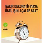 Mbb E-Ticaret Retro Tarz Bronz Dekoratif Masa Saati Metal Gövde Yüksek Sesli Alarm
