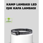 Mbb E-Ticaret Şarjlı LED Kafa Feneri | 4 Modlu Akıllı Sensörlü Far | Su Geçirmez IPX5 Kamp ve Balıkçı Lambası