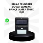 Mbb E-Ticaret Su Geçirmez IP65 20 LED Solar Sensörlü Bahçe ve Veranda Aydınlatma