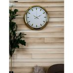 Mbb E-Ticaret Zentime Gold & White Lüks Tasarım 40 Cm Gold Metal Duvar Saati