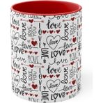 MBB Ticaret Hediyelik Kalp ve Love Desenli Kahve ve Çay Kupa Bardağı