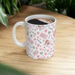 MBB Ticaret Hediyelik Love Desenli Mektup Romantik Kalpli Kahve ve Çay Kupa Bardağı