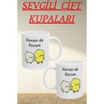 MBB Ticaret Karımda Karım Kocamda Kocam Yazılı Çift Kahve ve Çay Kupa Bardağı