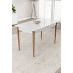 Mbi Konsept Mbi Konsept yemek Masası 72*112 cm 1. Kalite Sabit Mdf Lam Masa gürgen Ağacı Ayak - Beyaz - Ceviz