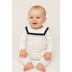 Mbk Garden Denizci Yaka Bebek Polar Tulum - Beyaz - 9 - 12 Ay