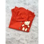 Mbk Garden Peluş Ayıcıklı Bebek Tulumu ve Şapka Seti - 3 - 6 Ay - Turuncu