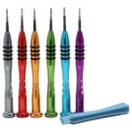 Mbl 7 Parça Metal Hassas Manyetik Tornavida Seti 0.8mm, 0.6mm Y, 1.2mm+ 1.5mm+ 1.5mm- T2 Tork Uçlar - Renkli