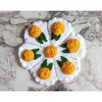 Mbmh Made By May Hand El Örmesi Banyo Lifi Çeyizlik Beyaz Üzeri Pembe Küçük Çiçek Desen 35 Cm Lif - papatya