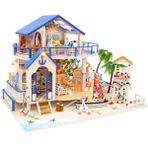 Mbw Dollhouse Minyatür Dıy Ahşap Dollhouse Kiti, LED Işık (Yurt Dışından)