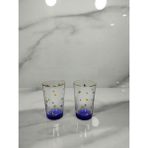 mc Chapelle - Points Dorés Gold 2 Li Kahve Yanı Bardağı Seti - 100ML - Altın - Mavi - 100 ml