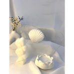 MC Concept Dekoratif Beton İstiridye Biblo Kalp Lotus Soya Mum Set Çok Renkli