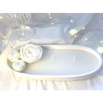 MC Concept Dekoratif Beton Kayık Tabak Gül Soya Mum Set Çok Renkli