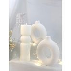 MC Concept Dekoratif İkili Beton Vazo Sütun Soya Mum Set Çok Renkli
