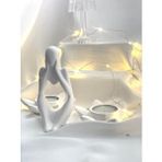 MC Concept Dekoratif İkili Nilüfer Tealight Soyut Düşünen Adam Biblo Set Çok Renkli