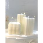 MC Concept Dekoratif Organizer Tabak Üçlü Sütun Puf Kare Soya Mum Set Çok Renkli