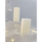 MC Concept Dekoratif Soyut Desen Sütun Soya Mum Seti Set Çok Renkli