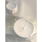 MC Concept Dekoratif Soyut Yüz Desen Küllük Beton Saksı Soya Mum Set Çok Renkli