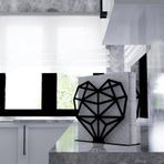 M&c Concept Kalp Metal Desenli Peçetelik - Siyah