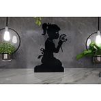 MC Concept M ve c Concept Flower Model - 4 Tekli Metal Mumluk - Siyah