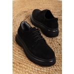 Mc vay Shoes Fars Bağcık Detaylı Siyah Süet Kadın Şık Günlük Ayakkabı