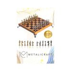 Mc102 Satranç Takımı 25x25cm - Bizans Figürlü Metal Taşlar Gerçek Ağaç Tahta El Yapımı Hediyel