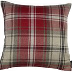 McAlister Textiles Angus Geometrik Desenli Dokuma Kumaş Dekoratif Kırmızı Beyaz 49x49 cm Yastık Kılıfı