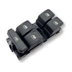 Mcar Seat Leon Mk3 2013-2020 Ön Sol Cam Düğme Tuş Takımı Dörtlü (Kırmızı Aydınlatma) 5G0959857F - Siyah