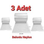 Mçb Group 3 Adet Balonlu Ambalaj Naylonu Pat Pat Havalı Naylon Balonlu Naylon 20 cm x 10 Metre Pıtpıt Patpat - Şeffaf