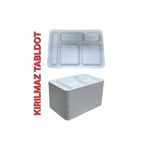 Mçb Group 50 Adet 5 Gözlü Kırılmaz Plastik Tabldot Tabağı Beyaz Self Servis Tabildot Tabilot Tabak
