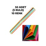 Mçb Group 50 Adet 50x70 Cm Fon Kartonu 10 Renk(5 RULO) Büyük Fon Kartonu