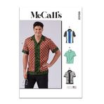 McCall's Erkek Dar Kesim Bowling Gömlek Dikiş Desen Paketi, Tasarım Kodu M8459, Bedenler 44-46-48-50-52, Çok Renkli