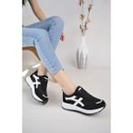 Mcdark Kadın Sneakers – İthal Fileli, Hafif ve Esnek Spor Ayakkabı, Ortopedik Tabanlı, Sararmaya Dayanıklı - Siyah - Beyaz