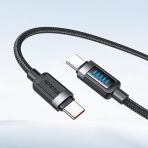 Mcdodo Ca-0350 240W Type-C To Type-C Dinamik Led'li Şarj Kablosu 1.2M Siyah