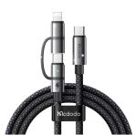 Mcdodo CA-0450 Siyah Lightning PD 36W Type-C 100W Destekli 2'si Bir Arada Şarj Kablosu